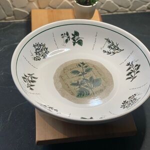 COUNSELTRON | Vintage Savory Tyme Pasta Serving Bowl | Italian Herb Desgn